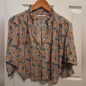 DÔEN Rose Top Cream Ladybird Floral XS